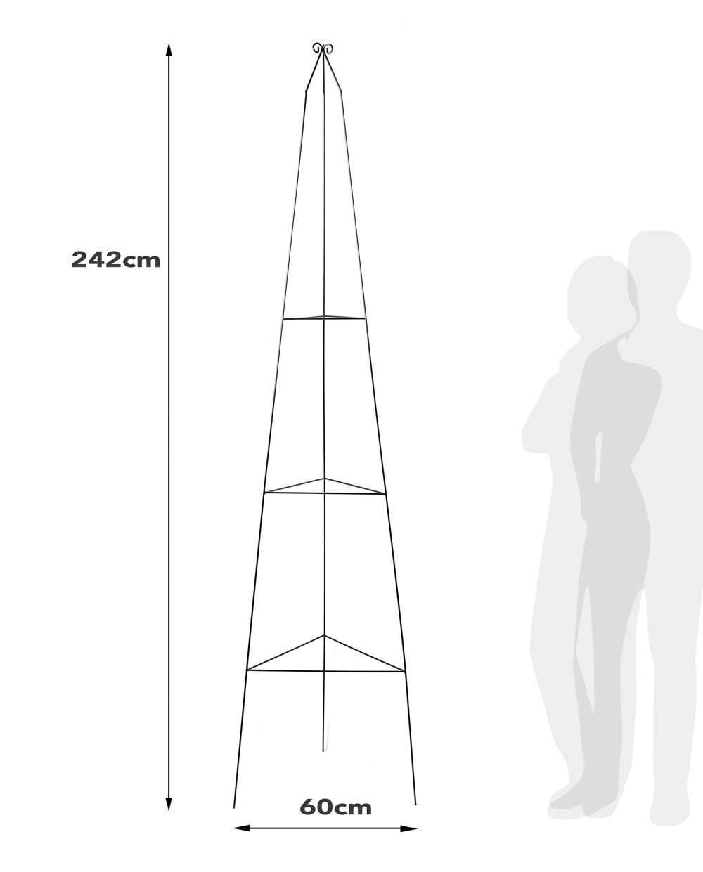 Triangular obelisk large black skandi design